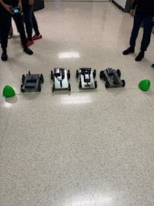Gateway student and their robots. 